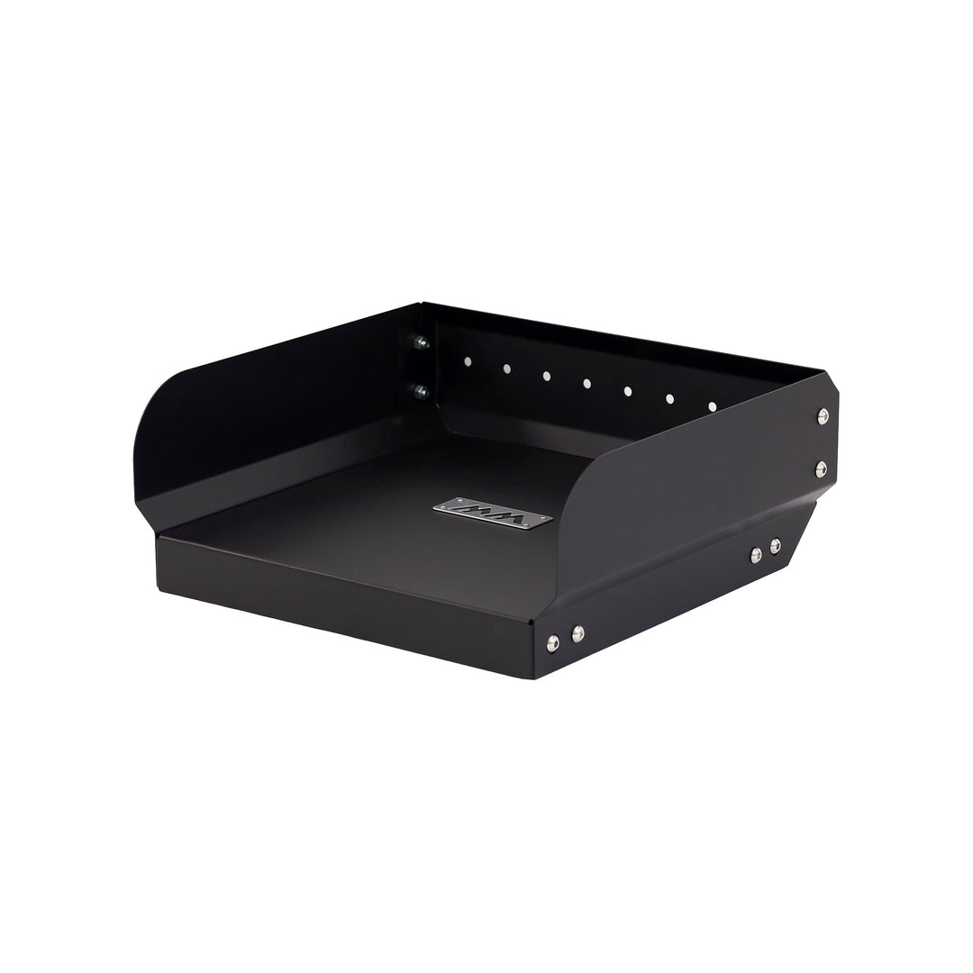 SUMMIT Pitmaster Table mounted on HUB, shown in the cooking position — included in the Grill & Prep Table + 17-inch Blackstone Griddle bundle